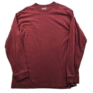 Duluth Trading Long Sleeve T-Shirt Mens Large Burgundy Cotton Longtail Tail